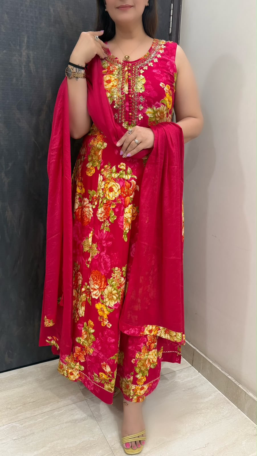SDC-4837. Rayon 3 Piece Kurti set