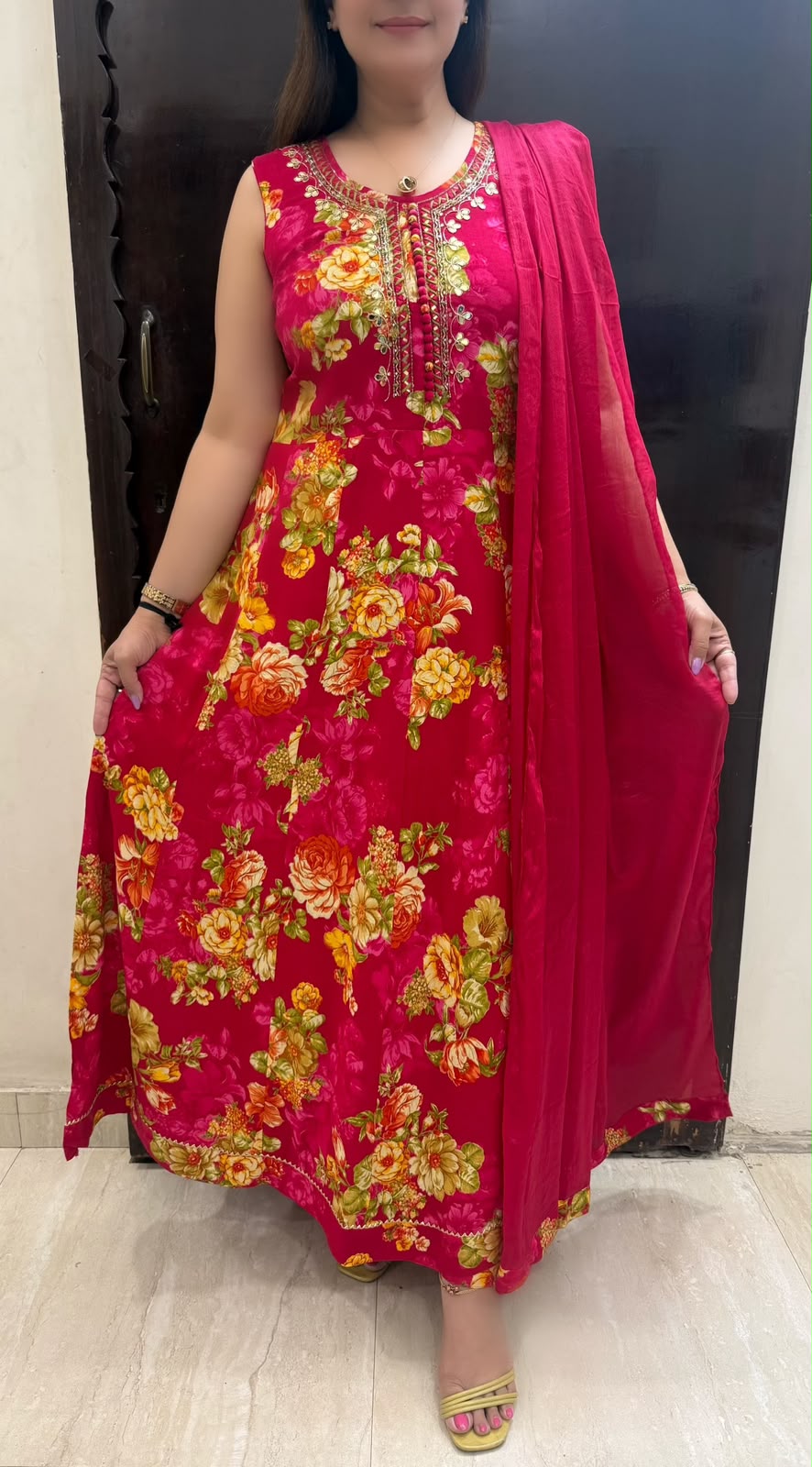 SDC-4837. Rayon 3 Piece Kurti set