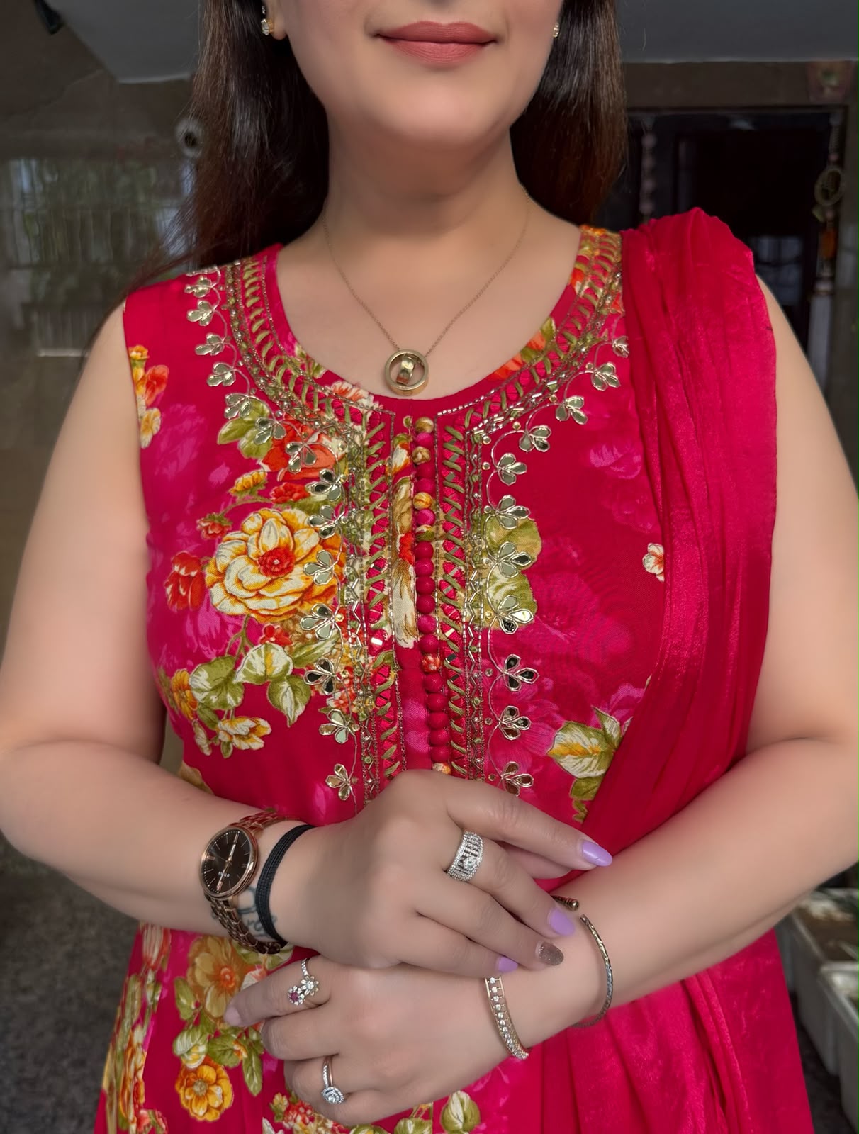 SDC-4837. Rayon 3 Piece Kurti set