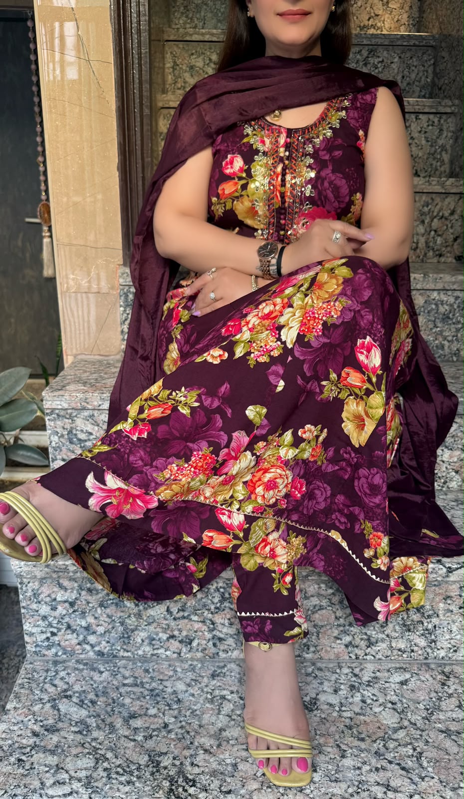 SDC-4839. Rayon 3 Piece Kurti set