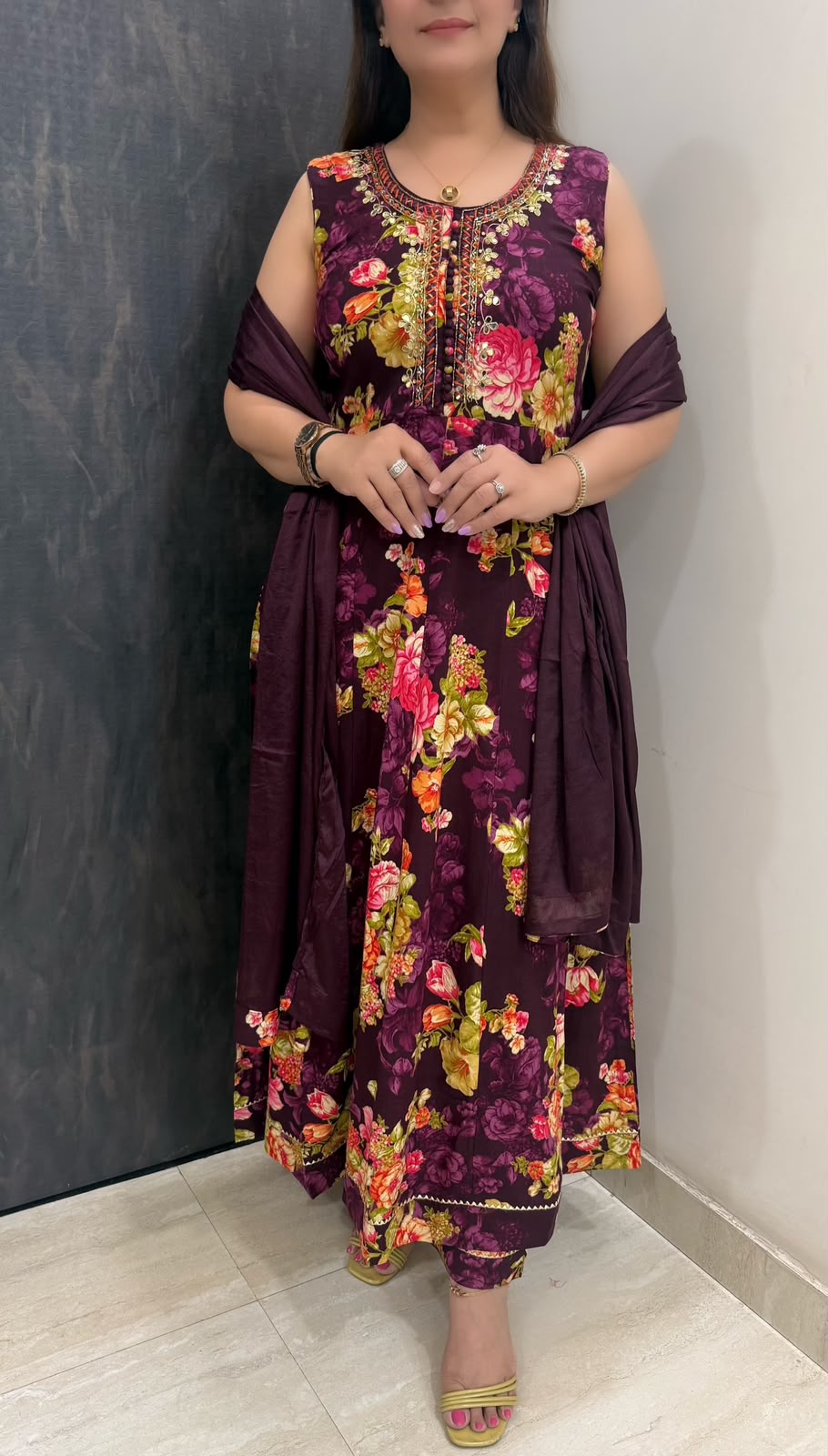 SDC-4839. Rayon 3 Piece Kurti set