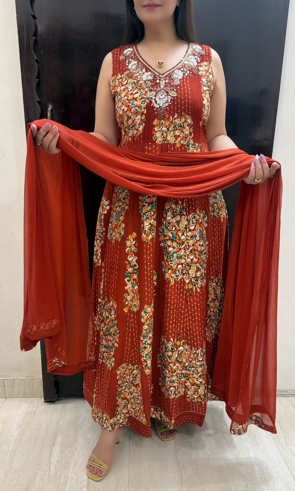 SDC-4840. Rayon 3 Piece Kurti Set