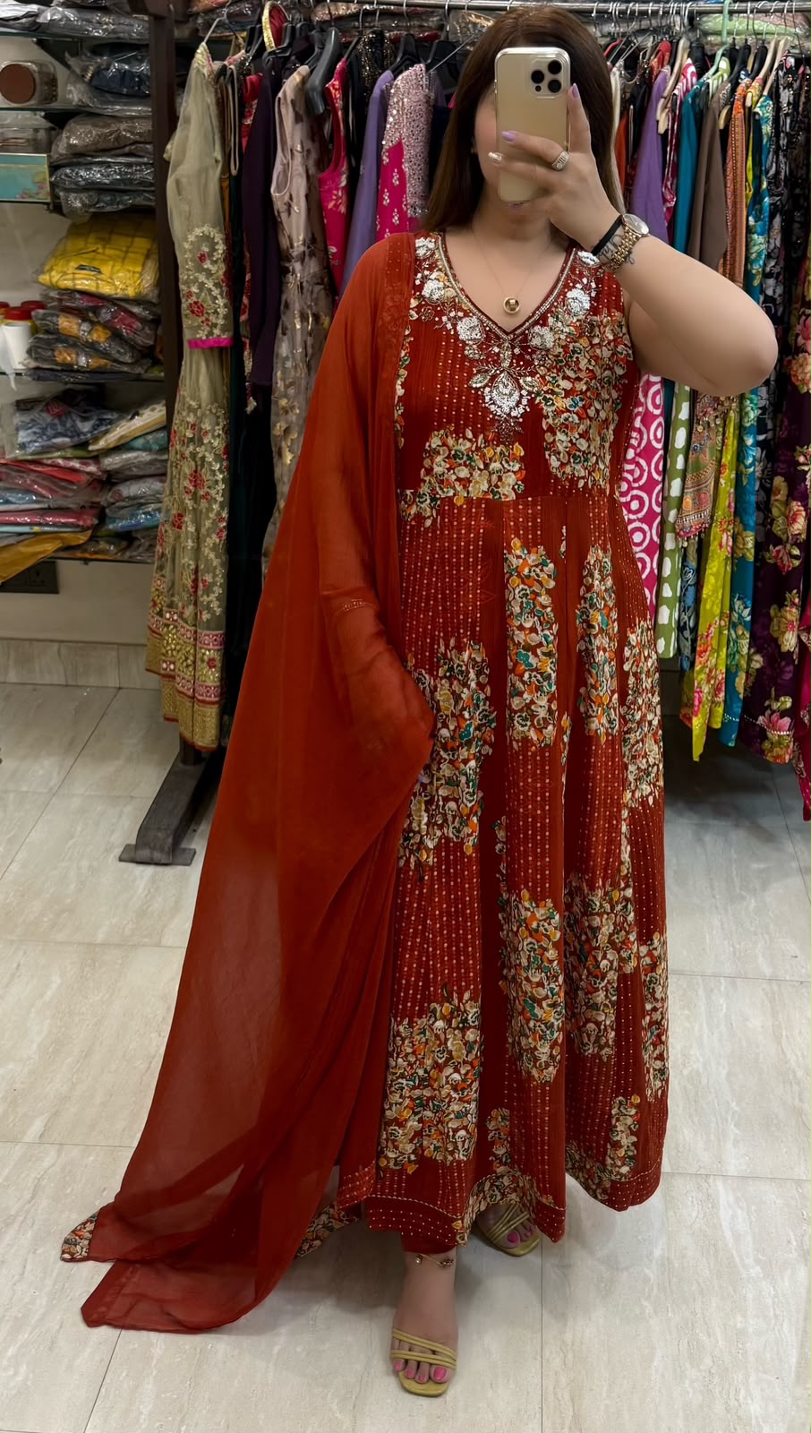 SDC-4840. Rayon 3 Piece Kurti Set