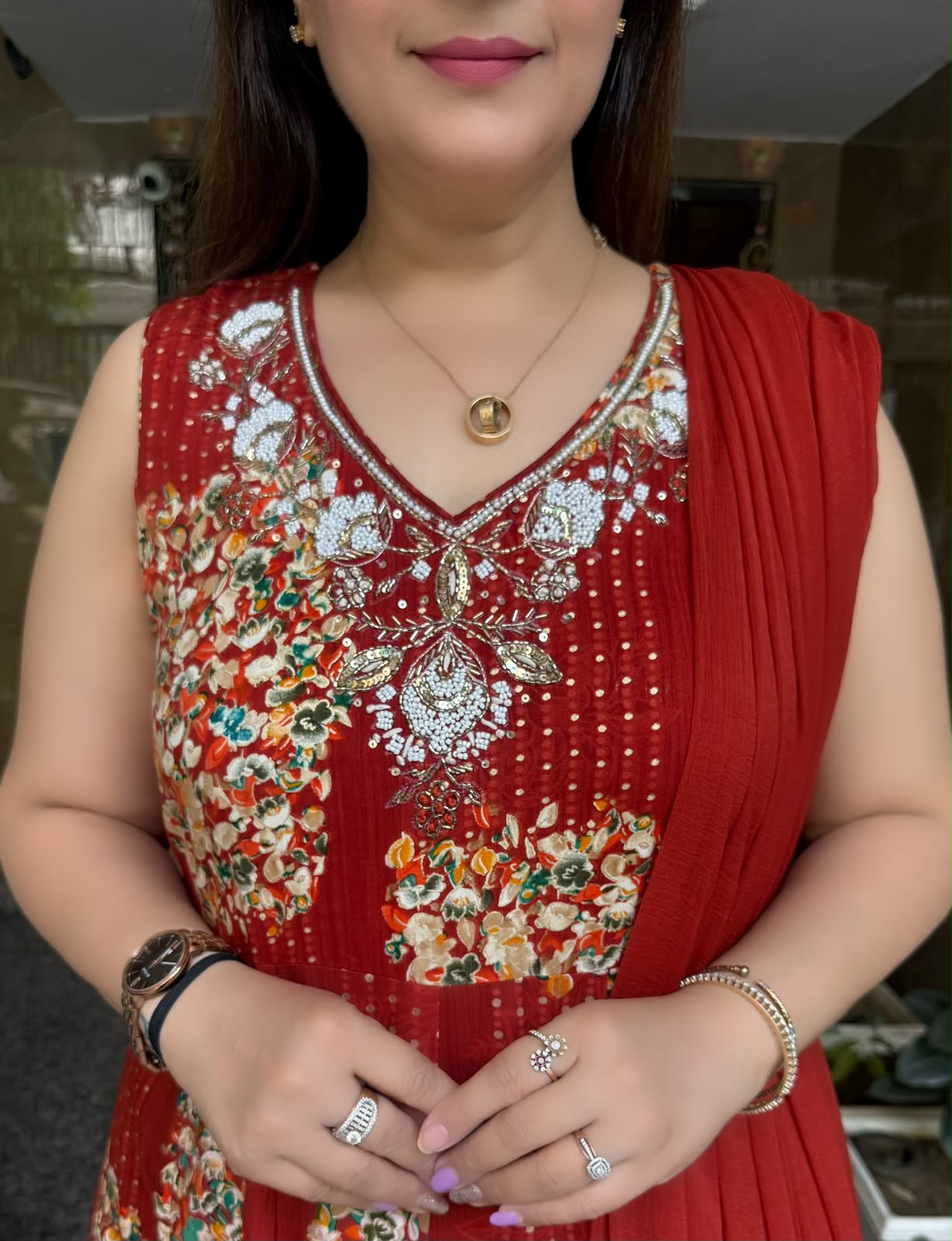 SDC-4840. Rayon 3 Piece Kurti Set