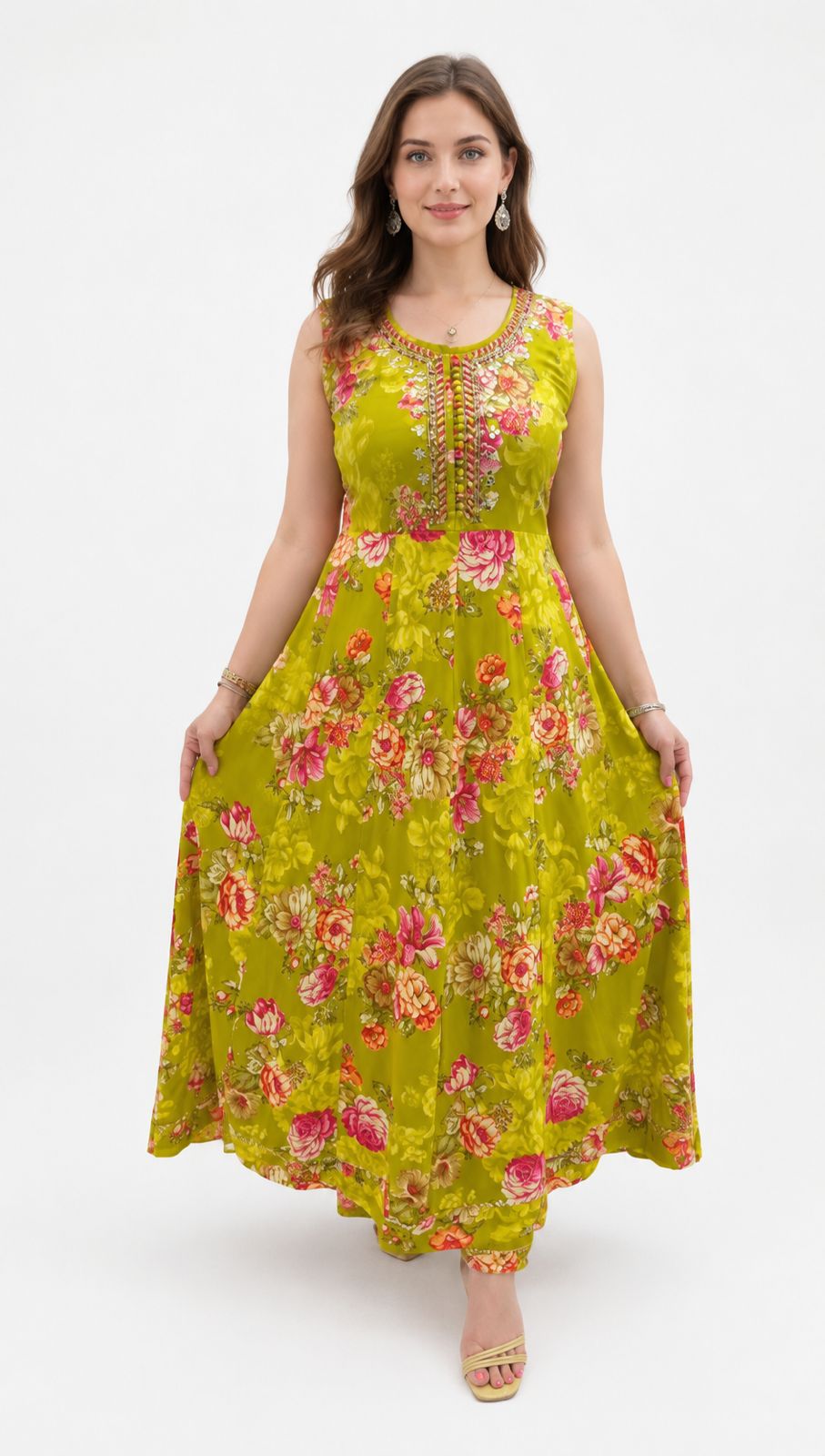 SDC-4838. Rayon 3 Piece Kurti Set