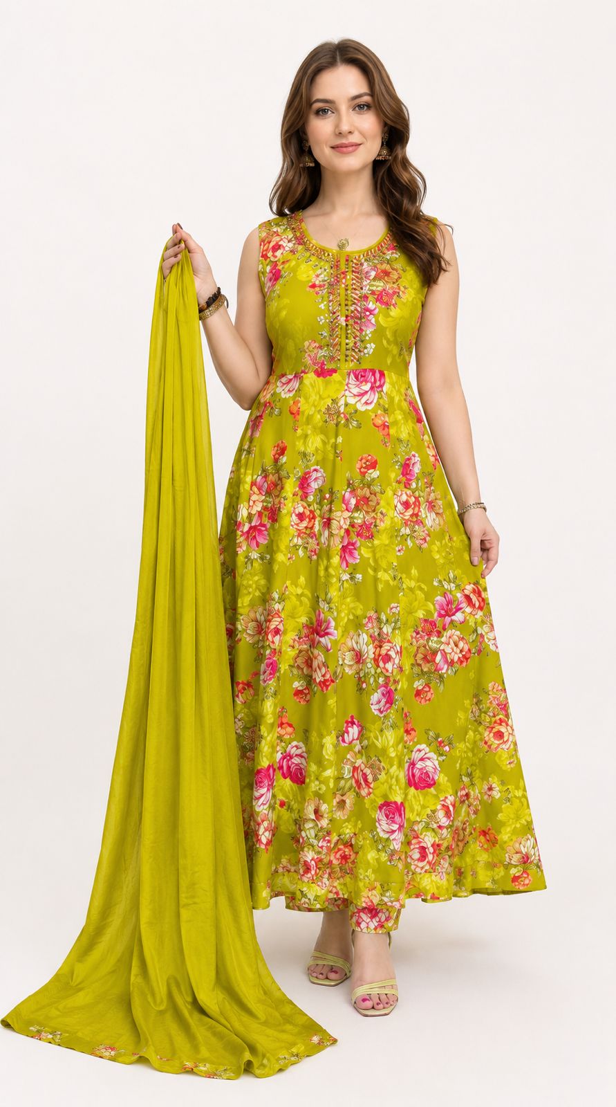 SDC-4838. Rayon 3 Piece Kurti Set