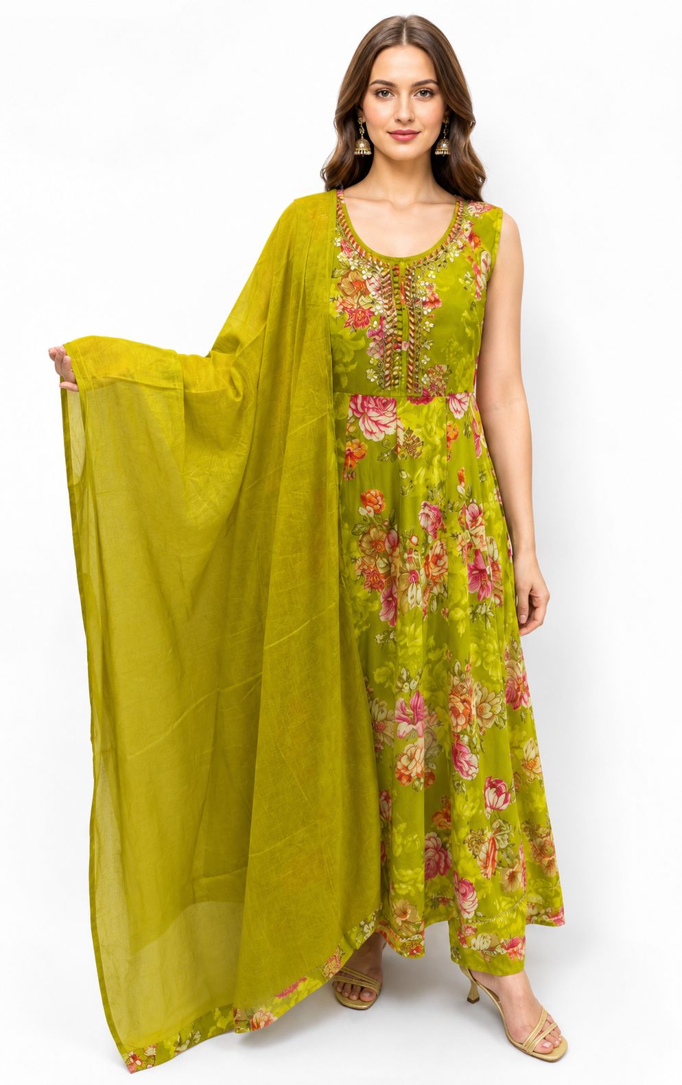 SDC-4838. Rayon 3 Piece Kurti Set