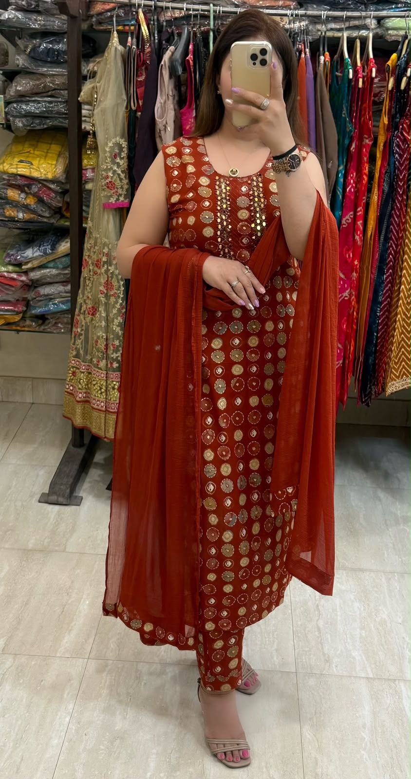 SDC-4850. Rayon 3 Piece Kurti Set