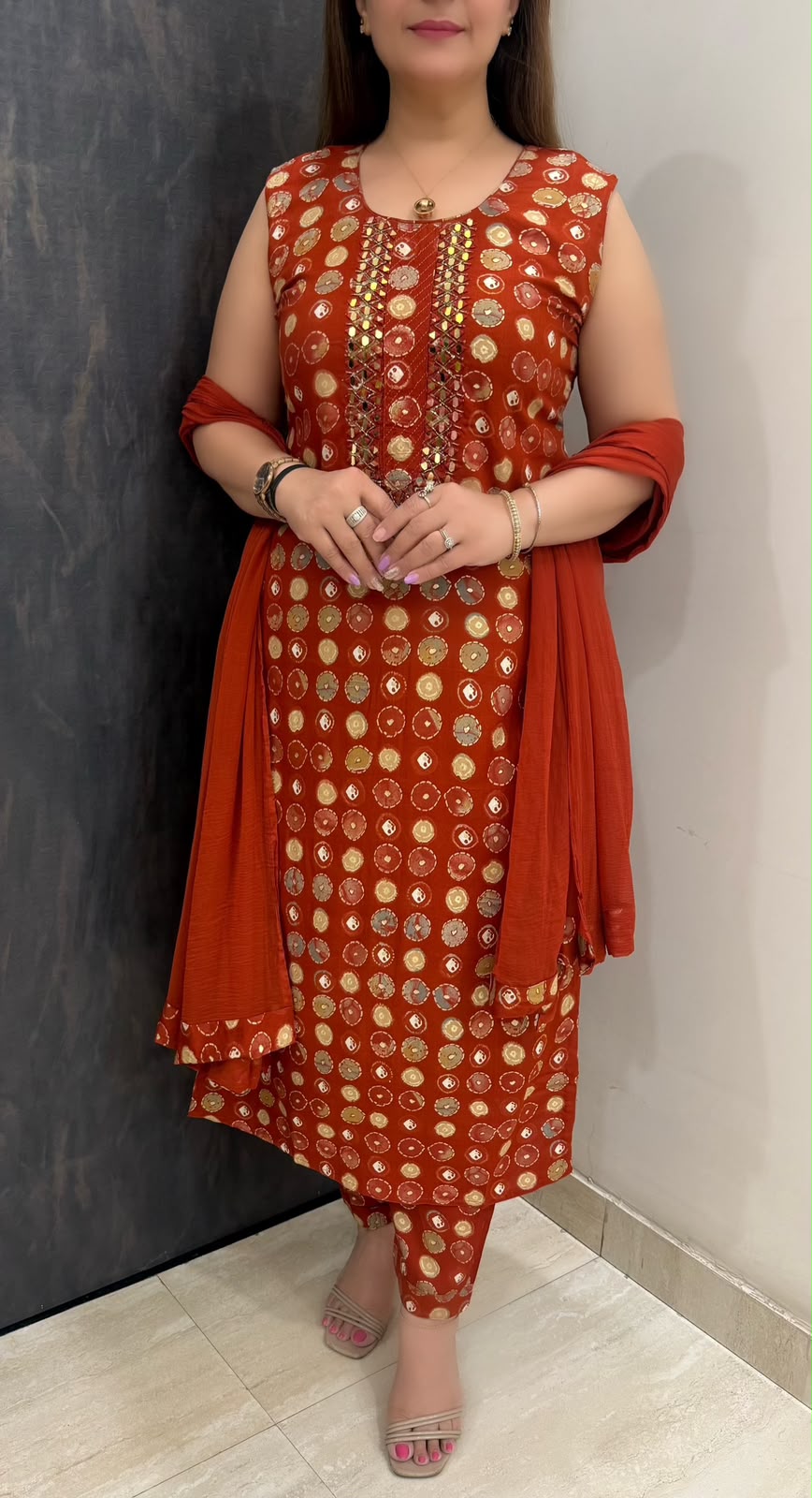 SDC-4850. Rayon 3 Piece Kurti Set