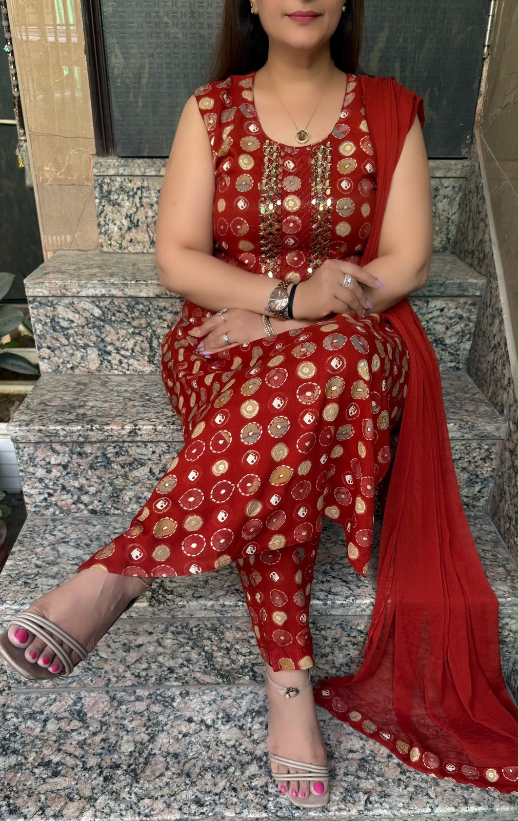 SDC-4850. Rayon 3 Piece Kurti Set
