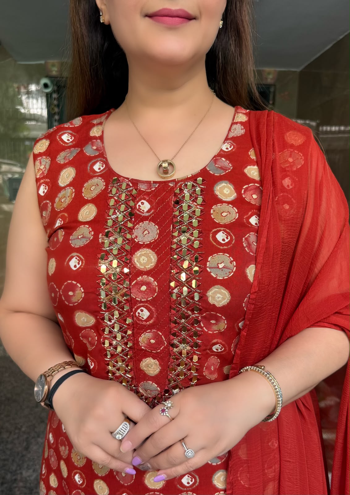 SDC-4850. Rayon 3 Piece Kurti Set