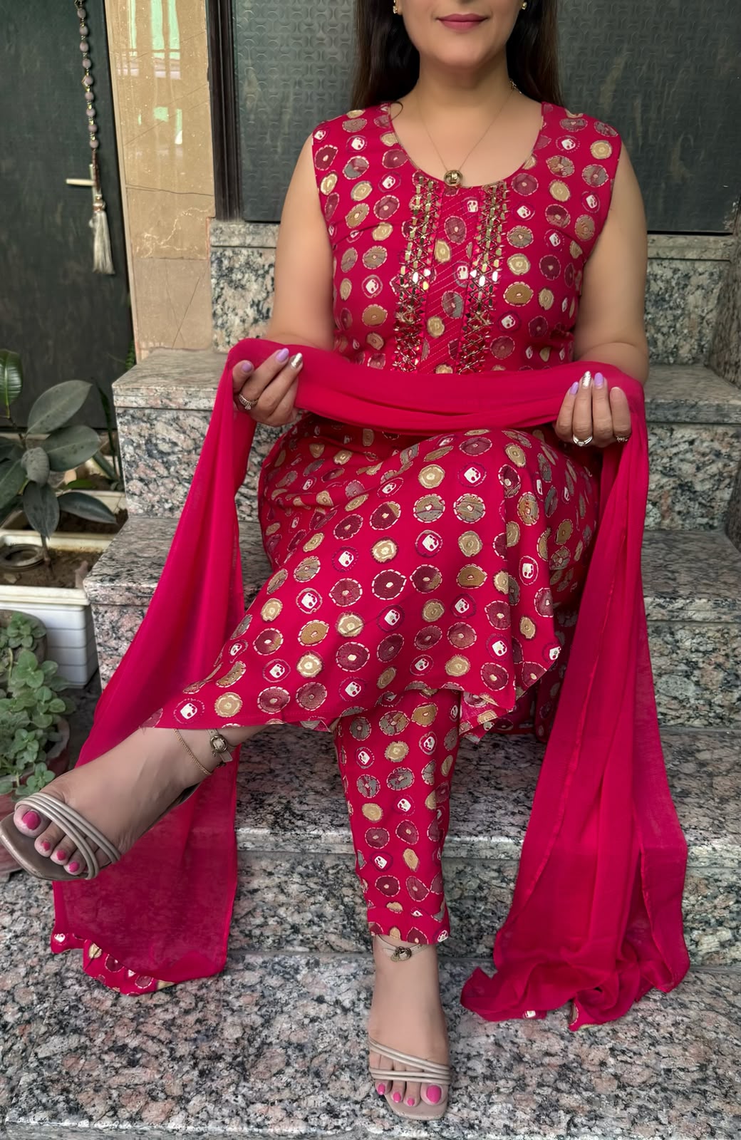 SDC-4852. Rayon 3 Piece Kurti Set