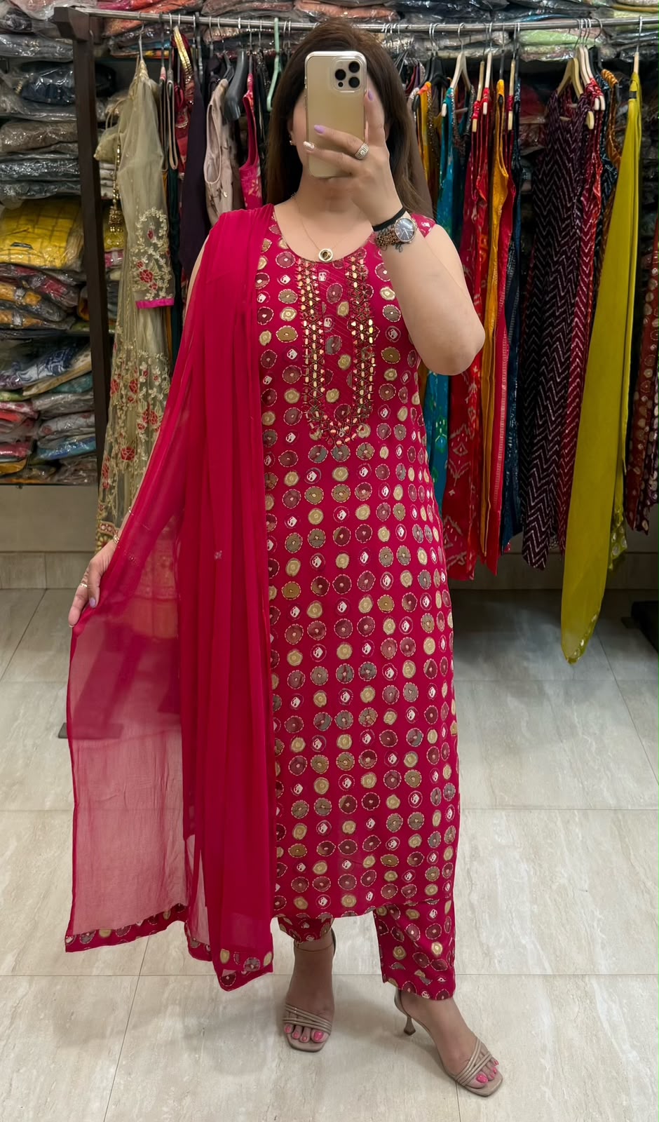 SDC-4852. Rayon 3 Piece Kurti Set