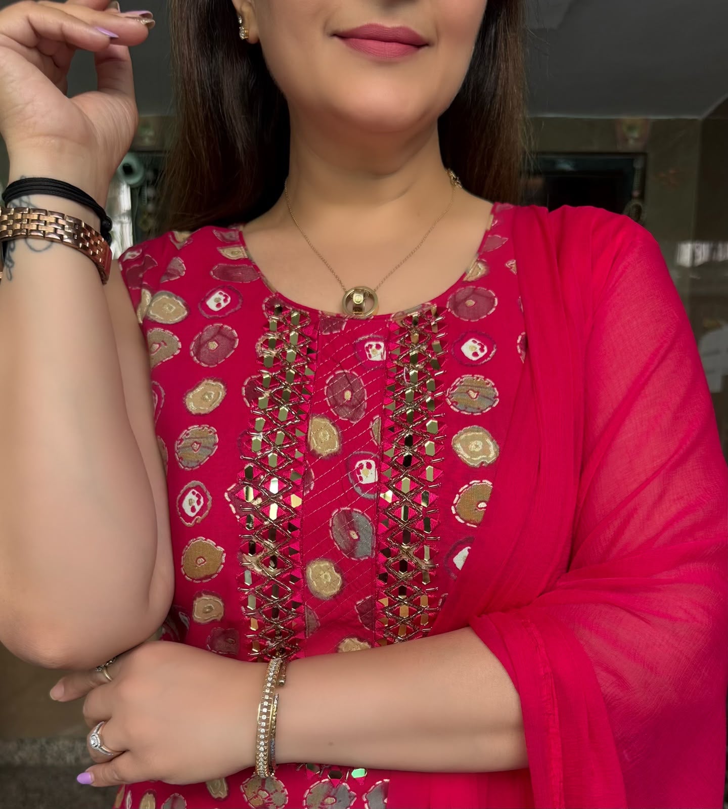 SDC-4852. Rayon 3 Piece Kurti Set