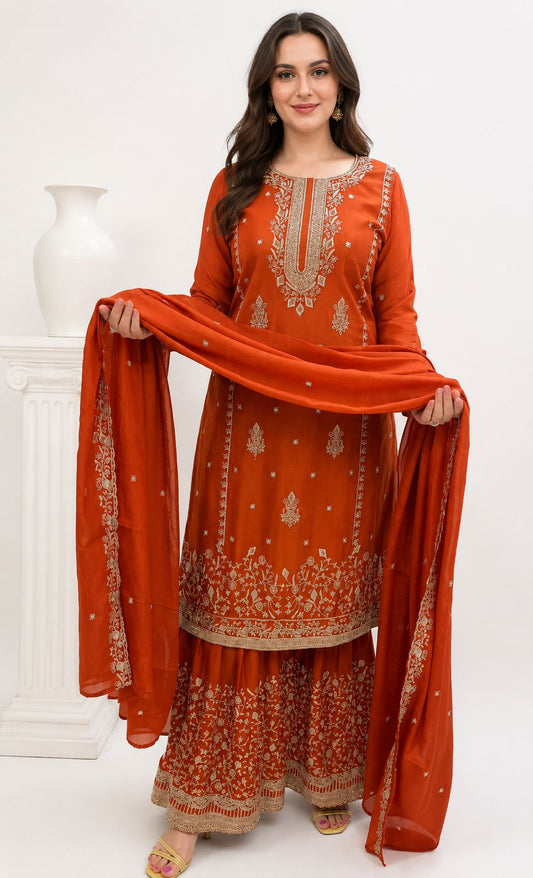SDC-4849. Chinnon 3 Piece Kurti Set
