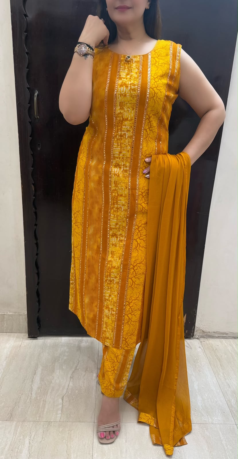 SDC-4858. Rayon 3 Piece Kurti Set