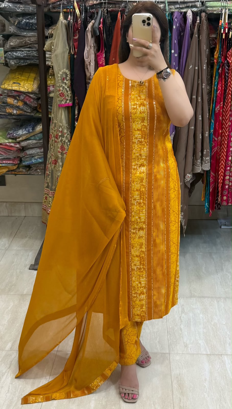 SDC-4858. Rayon 3 Piece Kurti Set