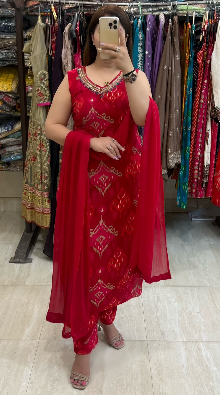 SDC-4860. Rayon 3 Piece Kurti Set
