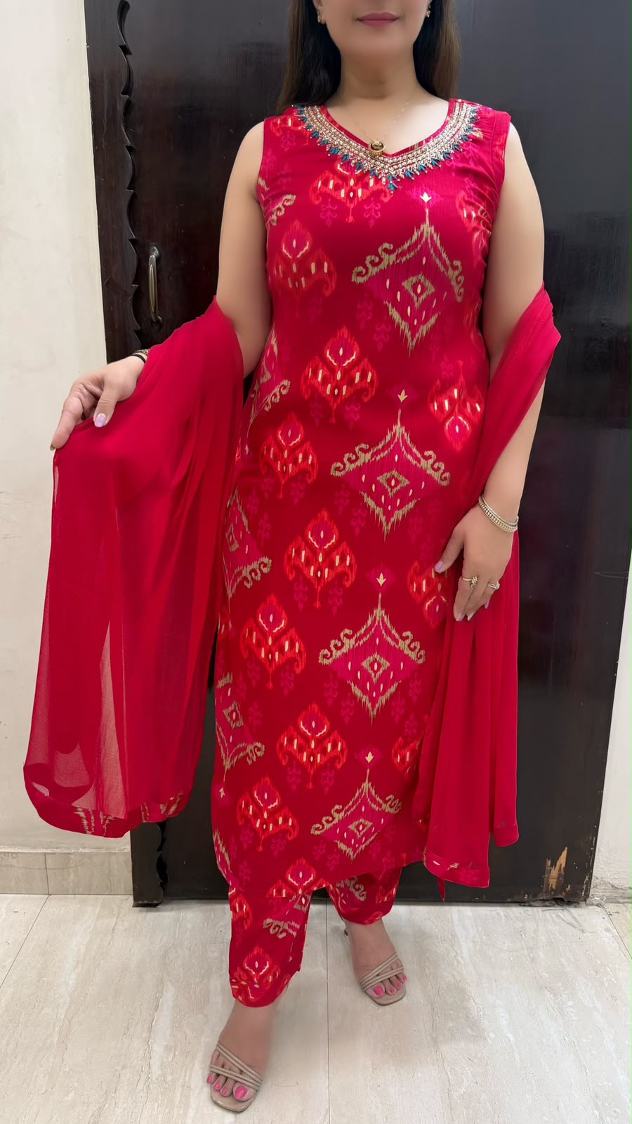 SDC-4860. Rayon 3 Piece Kurti Set