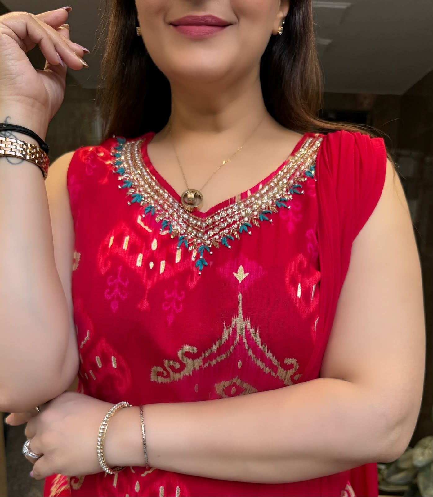 SDC-4860. Rayon 3 Piece Kurti Set