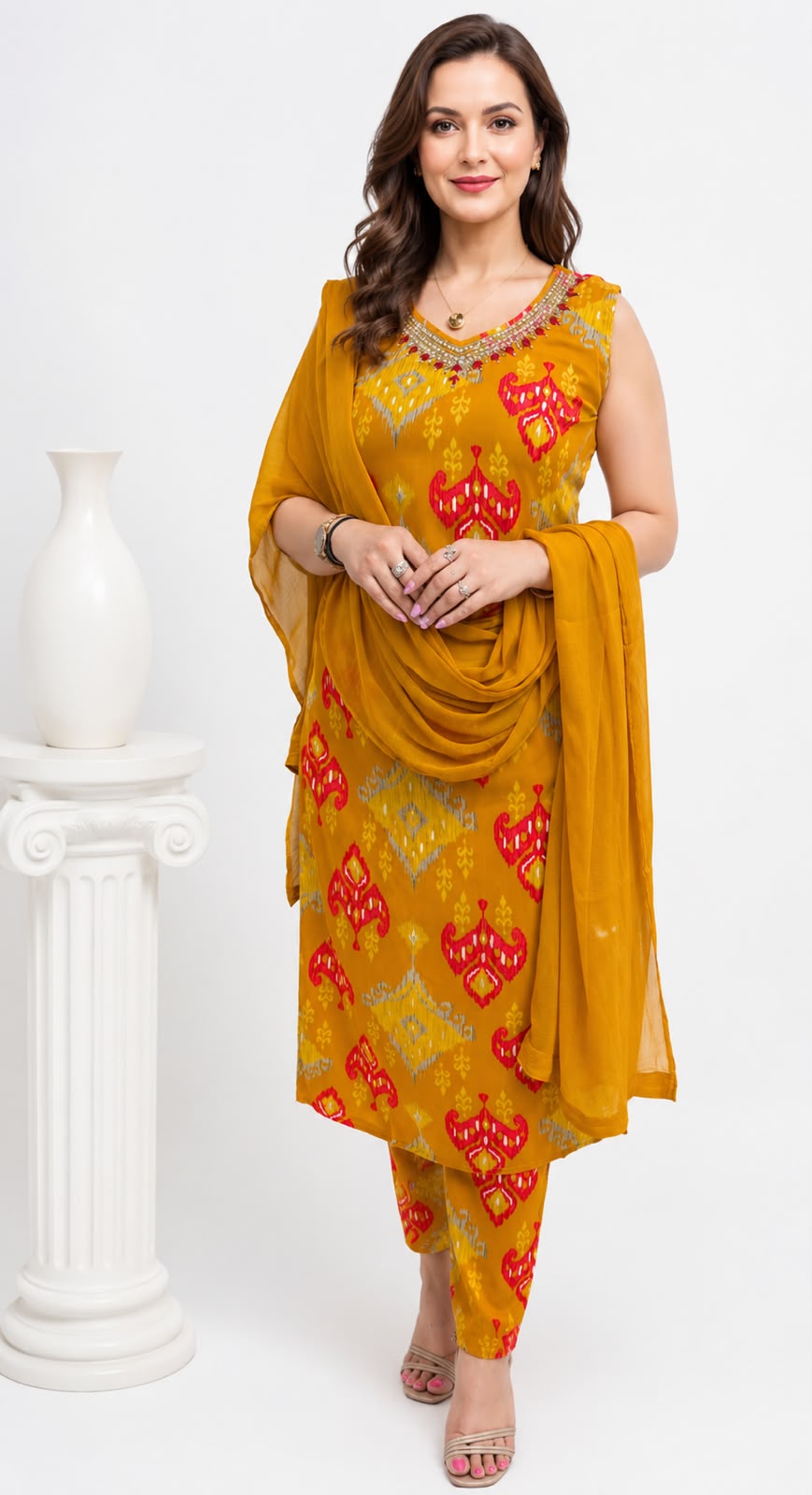 SDC-4861. Rayon 3 Piece Kurti Set