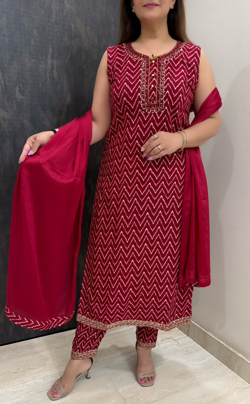 SDC-4864. Rayon 3 Piece Kurti Set