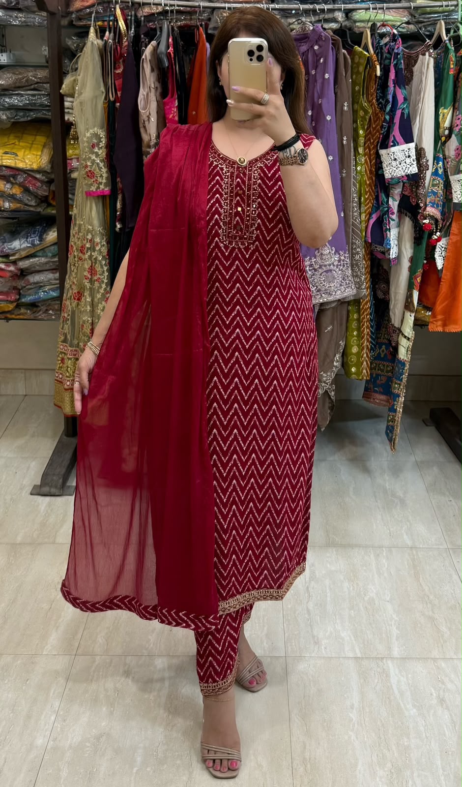SDC-4864. Rayon 3 Piece Kurti Set