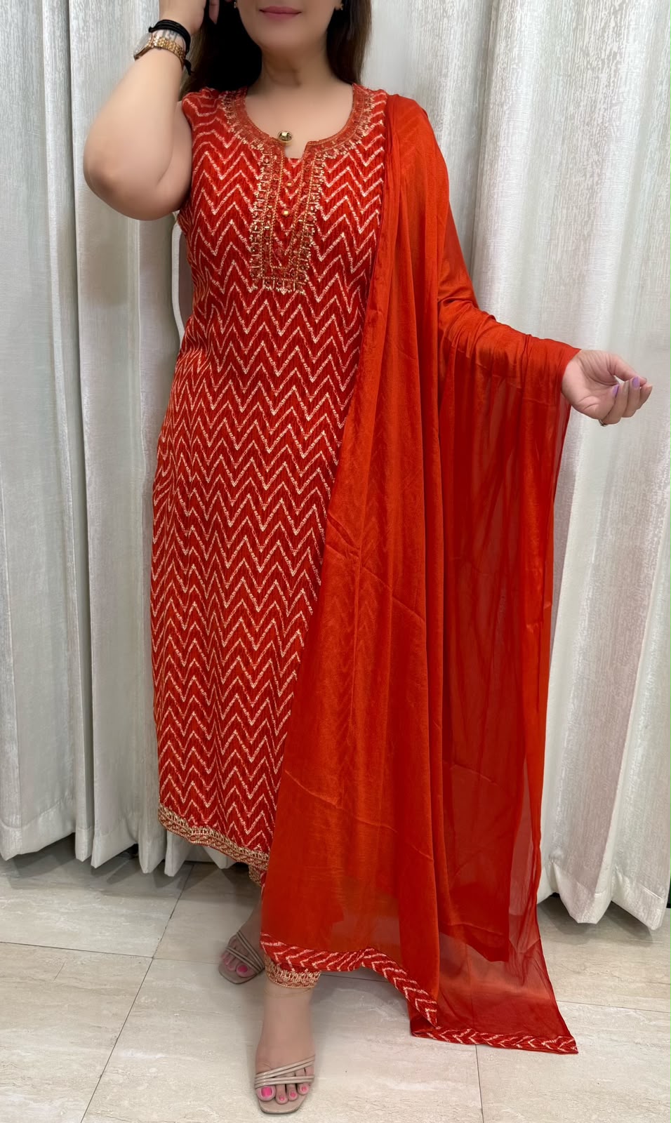 SDC-4865. Rayon 3 Piece Kurti Set