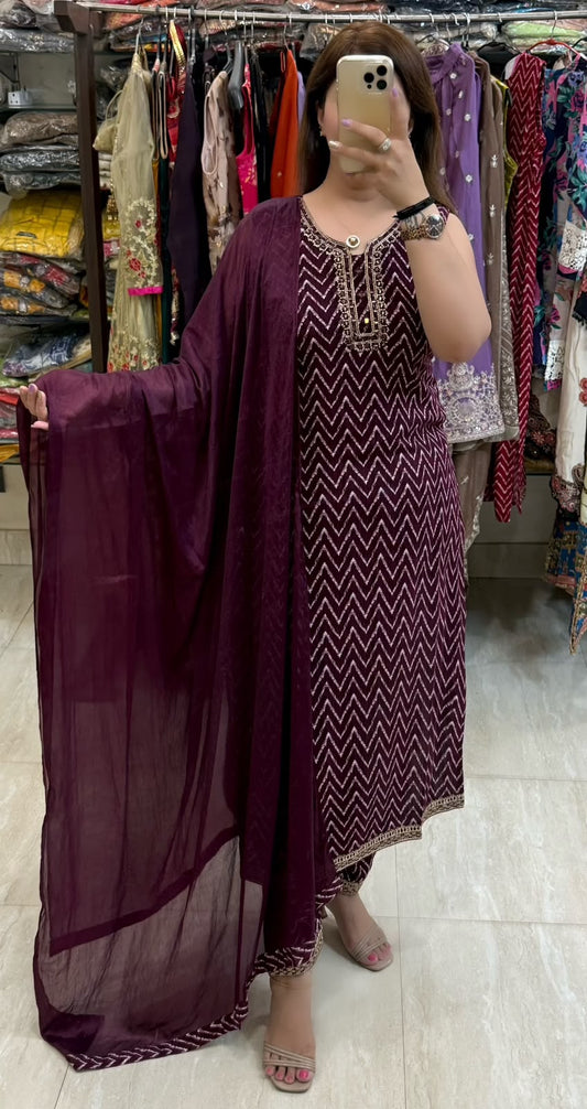 SDC-4866. Rayon 3 Piece Kurti Set