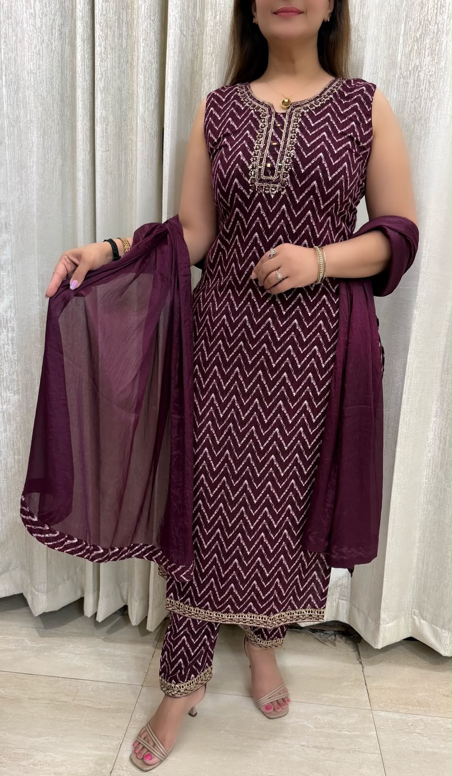 SDC-4866. Rayon 3 Piece Kurti Set