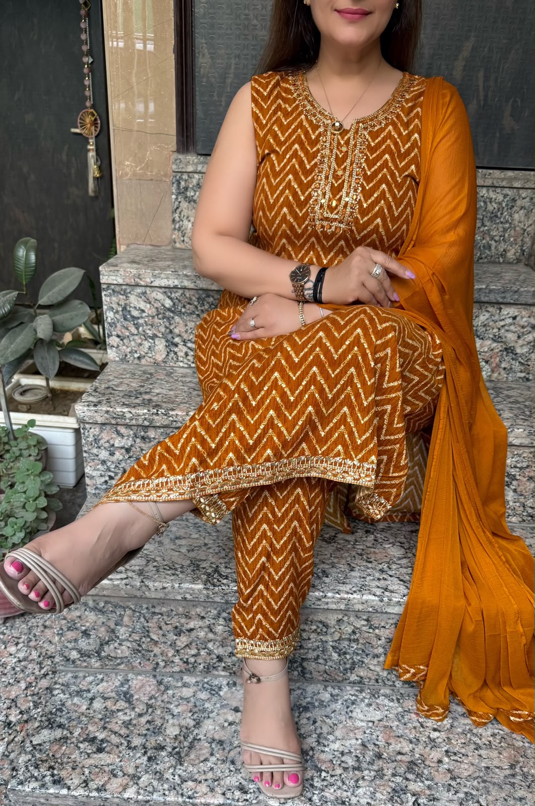 SDC-4868. Rayon 3 Piece Kurti Set