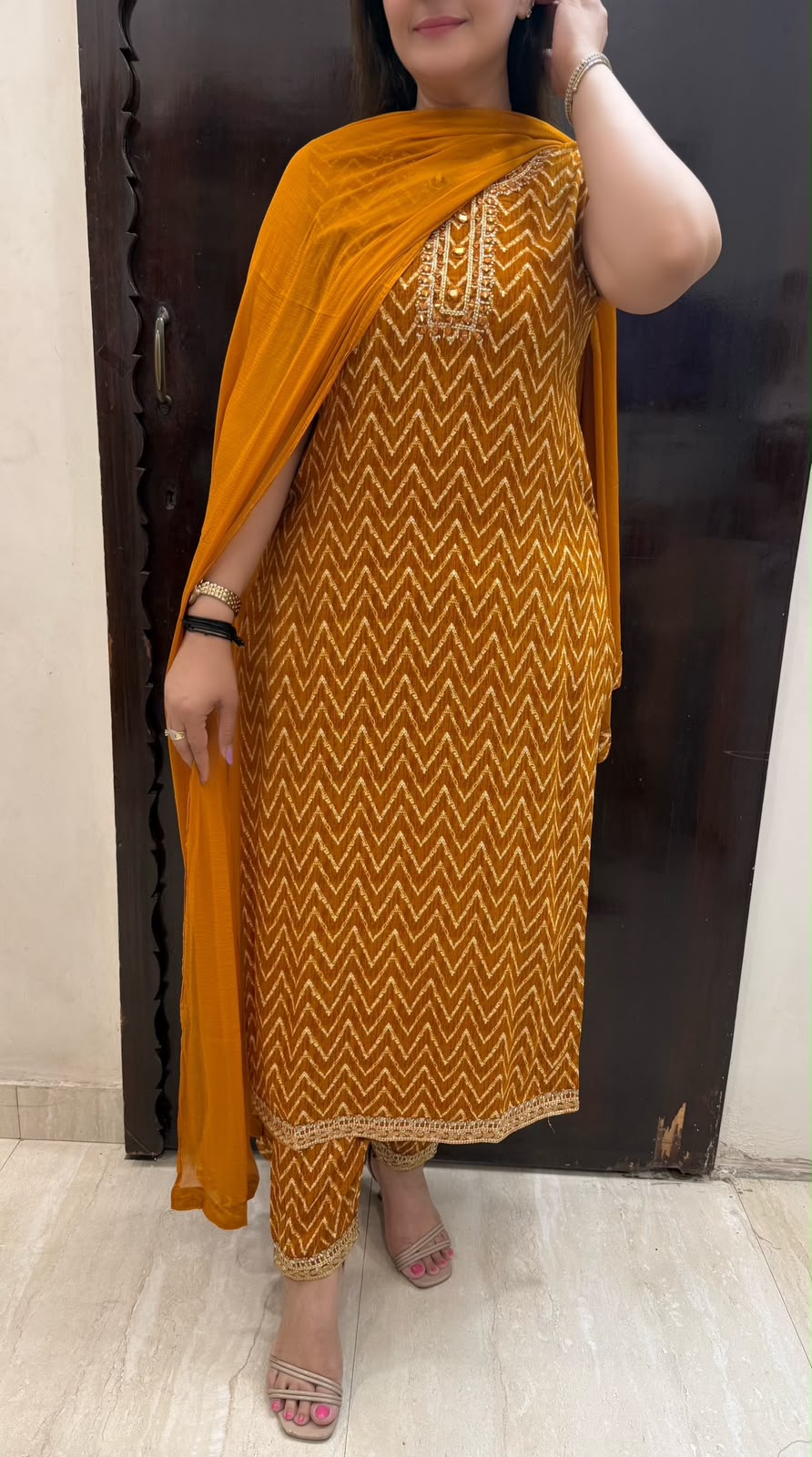 SDC-4868. Rayon 3 Piece Kurti Set
