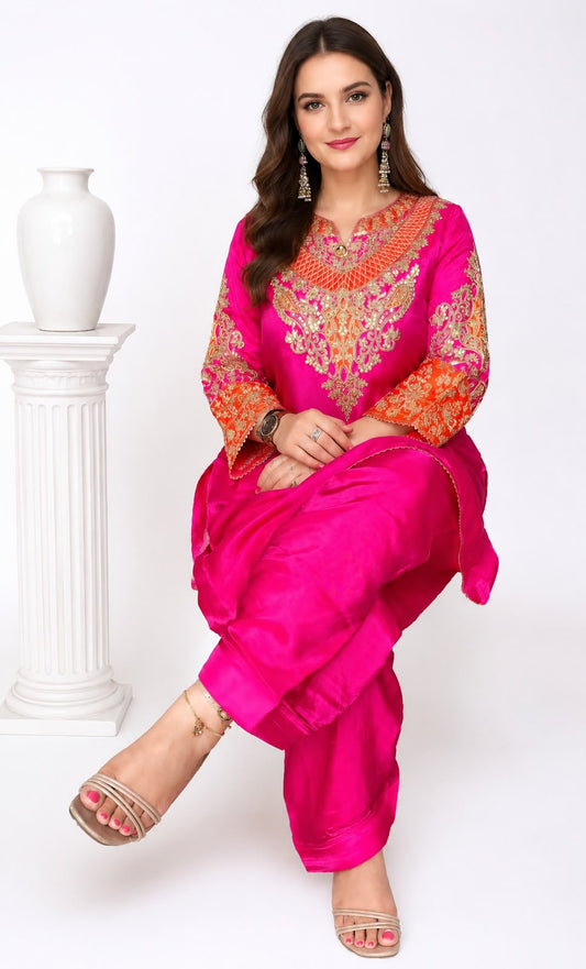 SDC-4888 Crepe Silk 2 Piece Farshi Salwar Co-ord Set
