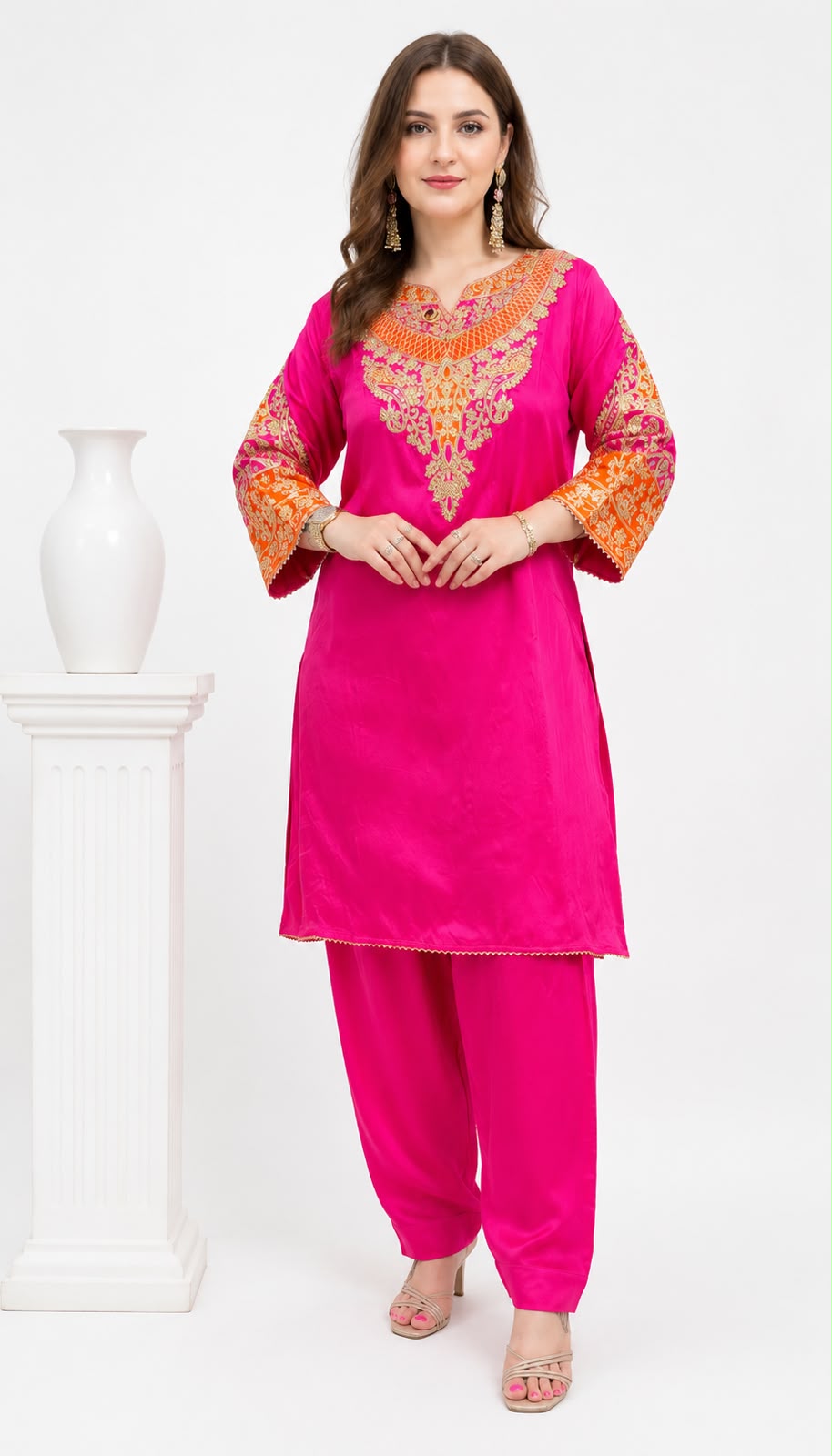 SDC-4888 Crepe Silk 2 Piece Farshi Salwar Co-ord Set