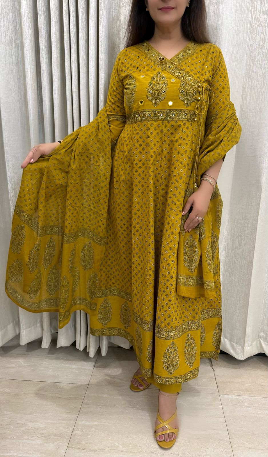 SDC-4795. Pure Cotton 3 Piece Anarkali Set