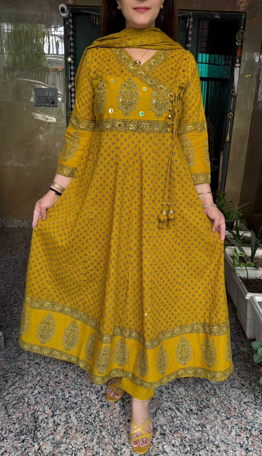 SDC-4795. Pure Cotton 3 Piece Anarkali Set