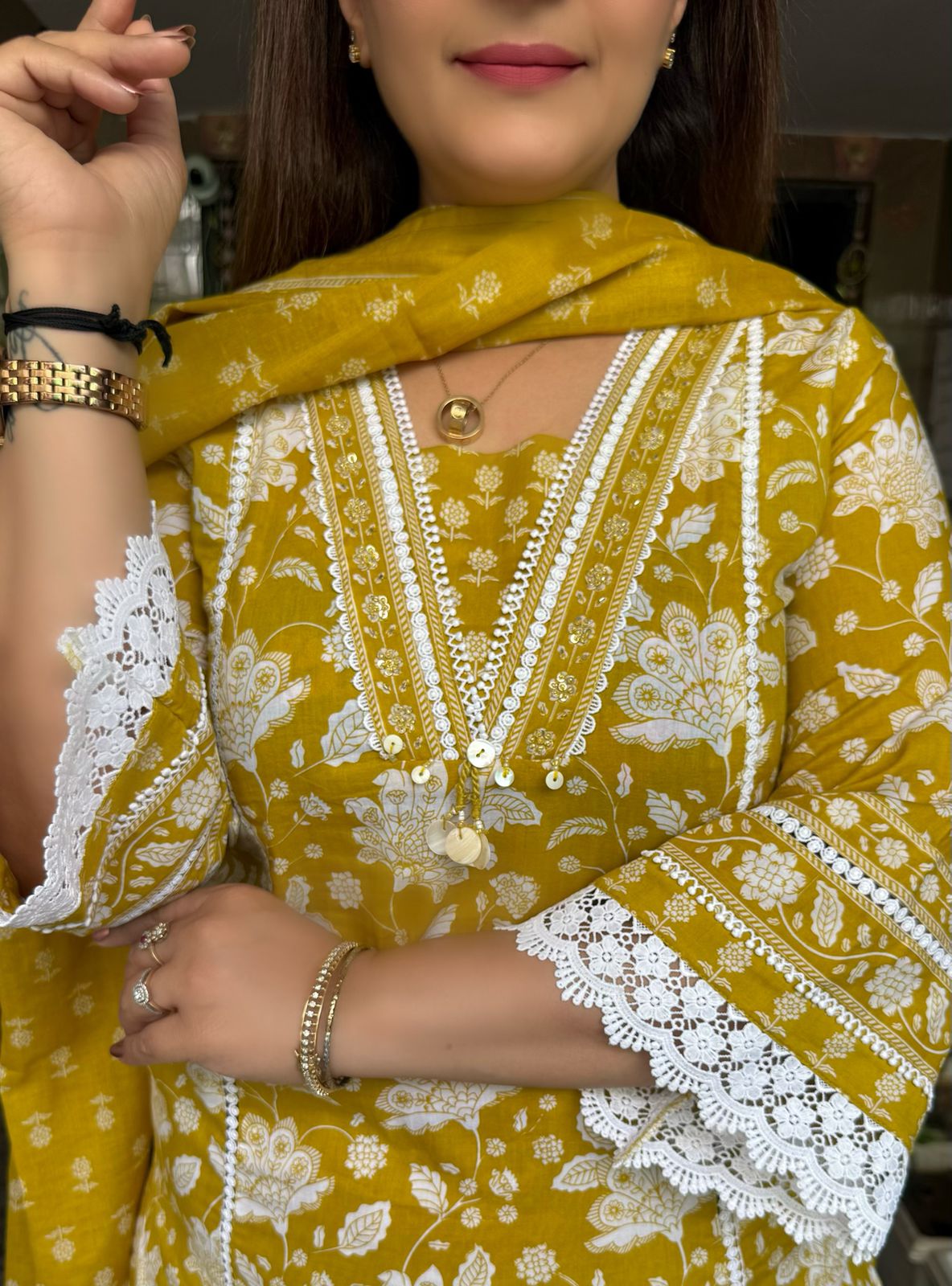 SDC-4796. Pure Mul Cotton 3 Piece Kurti Set