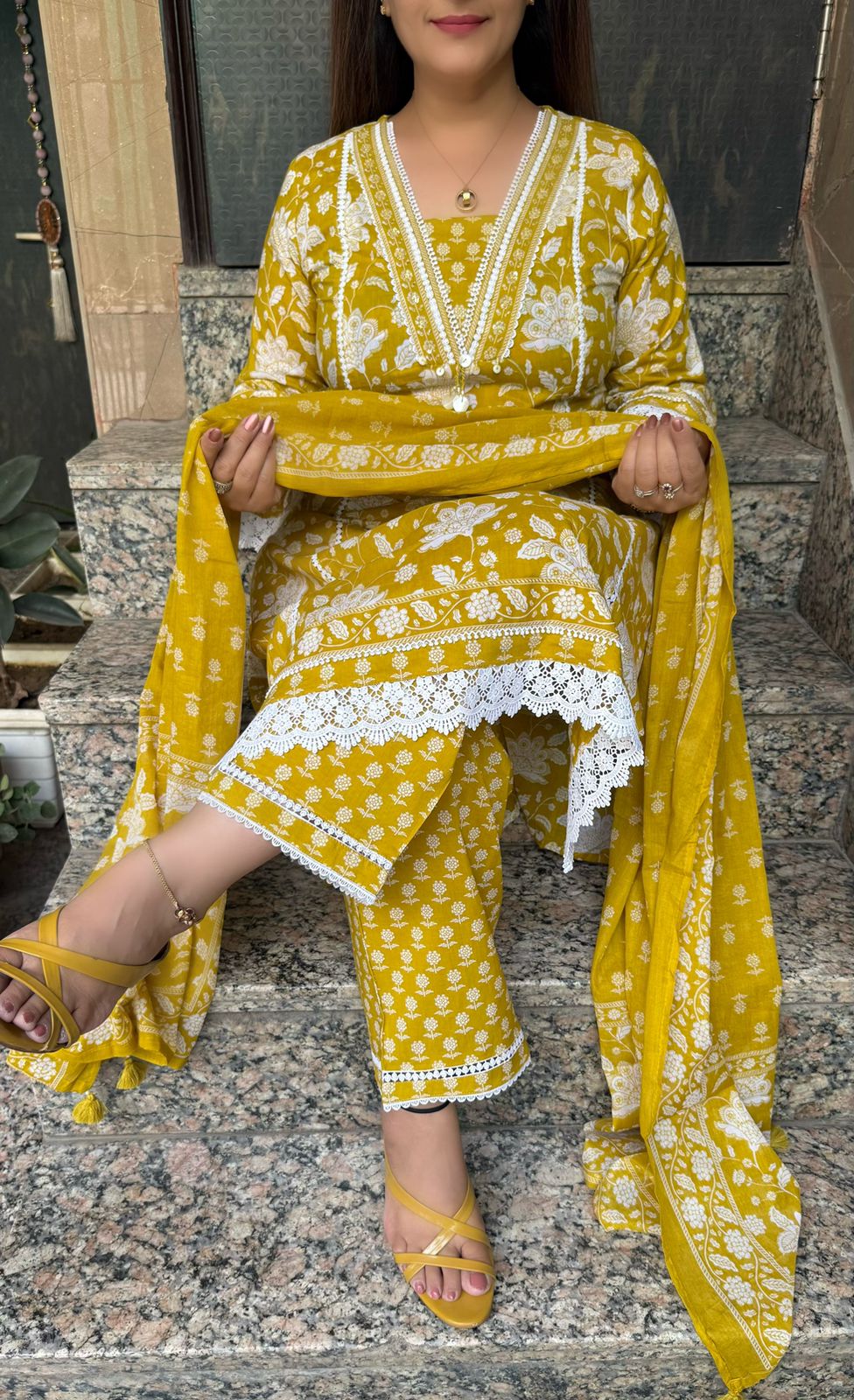 SDC-4796. Pure Mul Cotton 3 Piece Kurti Set