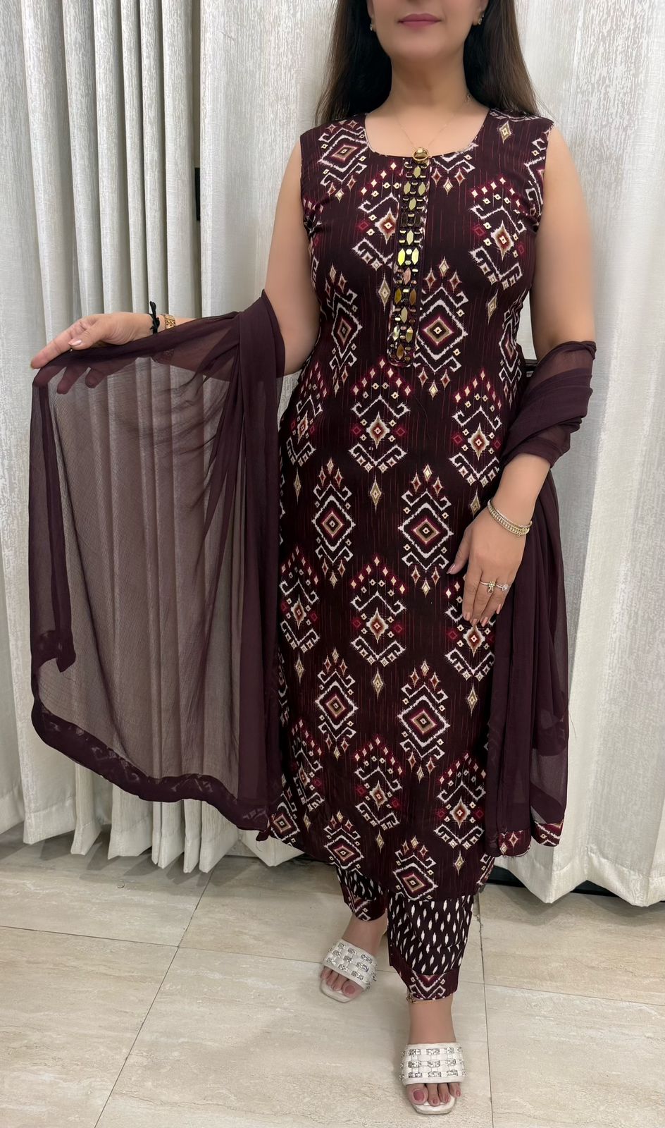 SDC-4804. Rayon 3 Piece Kurti Set