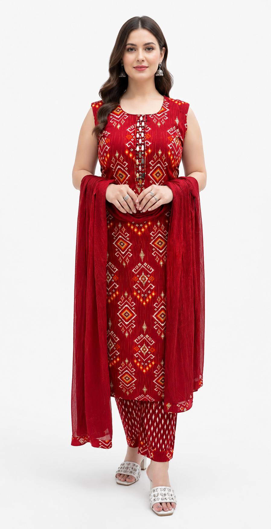 SDC-4805. Rayon 3 Piece Kurti Set