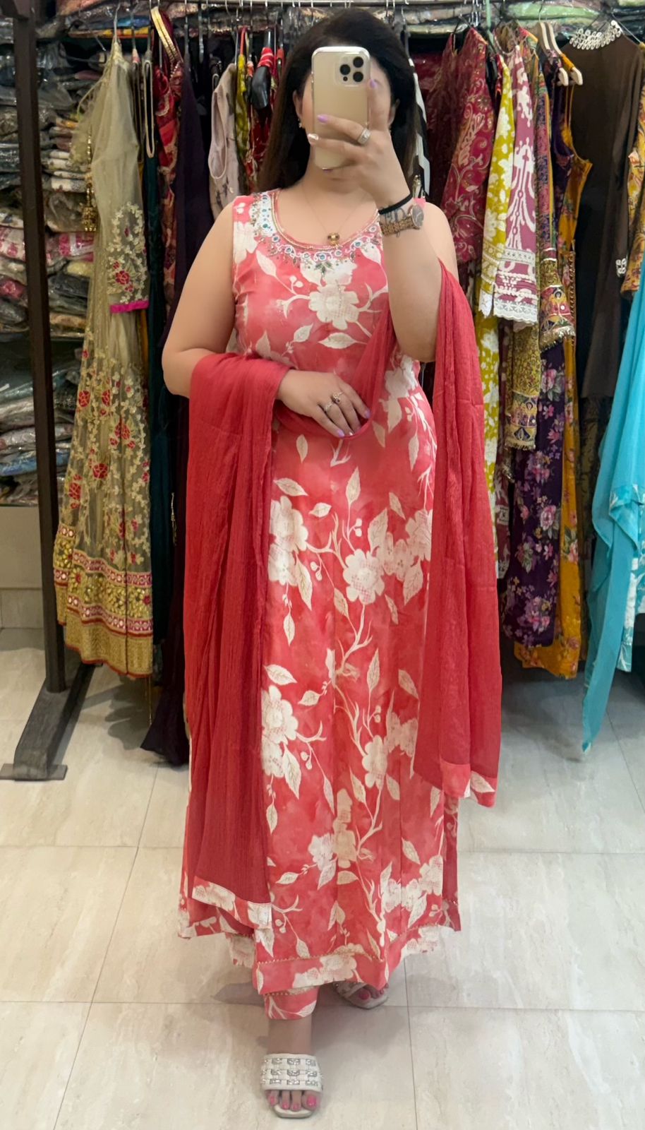 SDC-4809. Rayon 3 Piece Anarkali Set