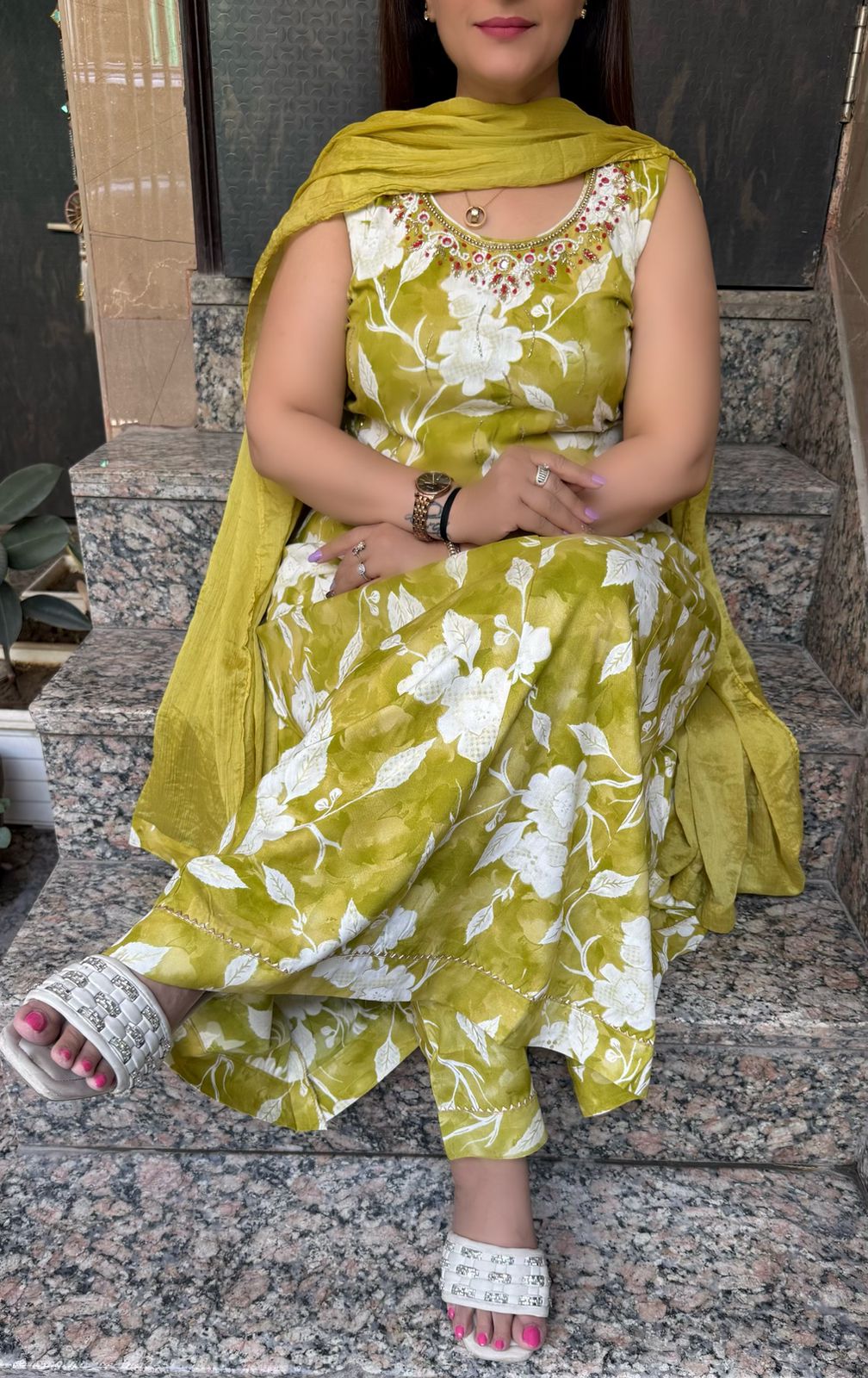 SDC-4811. Rayon 3 Piece Anarkali Set