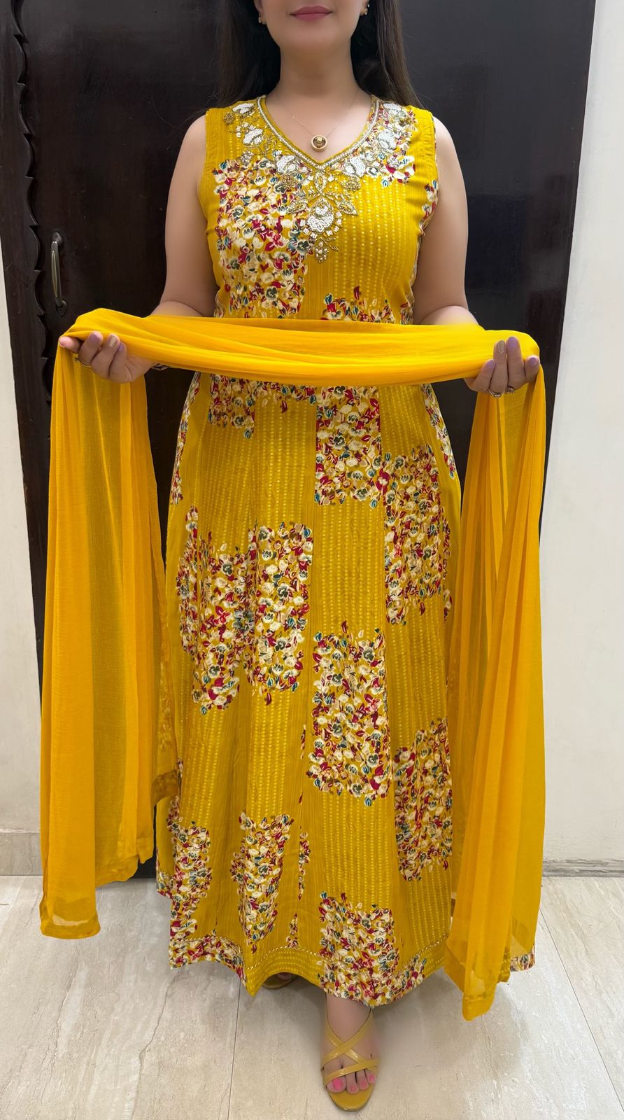 SDC-4813. Rayon 3 Piece Anarkali Set