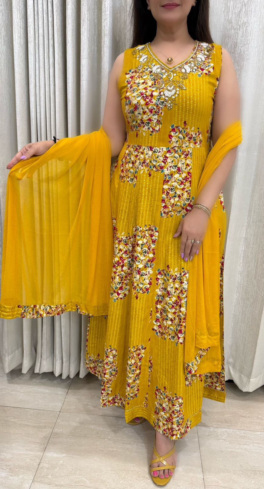 SDC-4813. Rayon 3 Piece Anarkali Set
