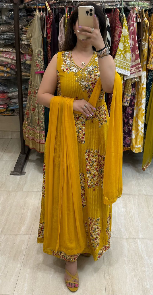SDC-4813. Rayon 3 Piece Anarkali Set