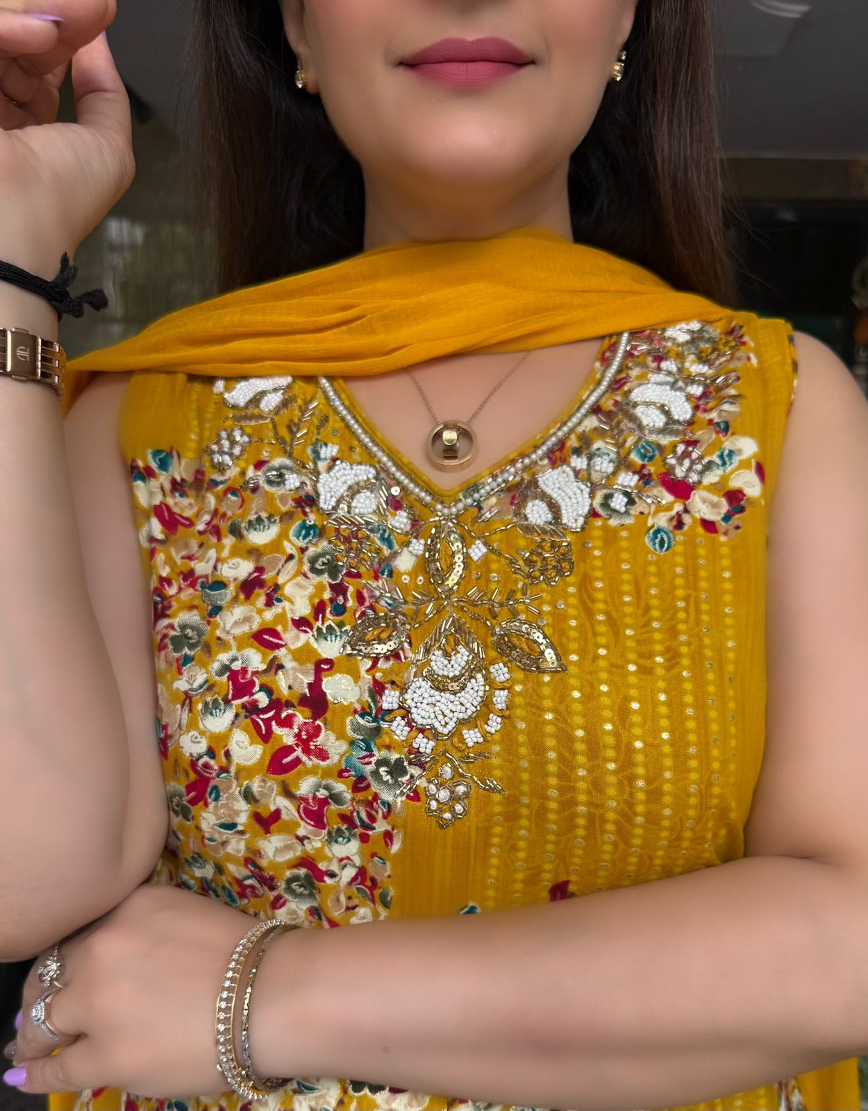 SDC-4813. Rayon 3 Piece Anarkali Set