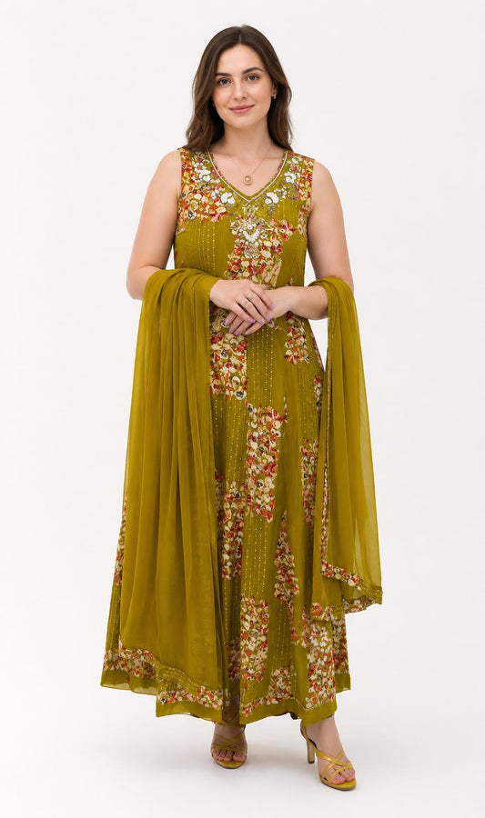 SDC-4814. Rayon 3 Piece Anarkali Set