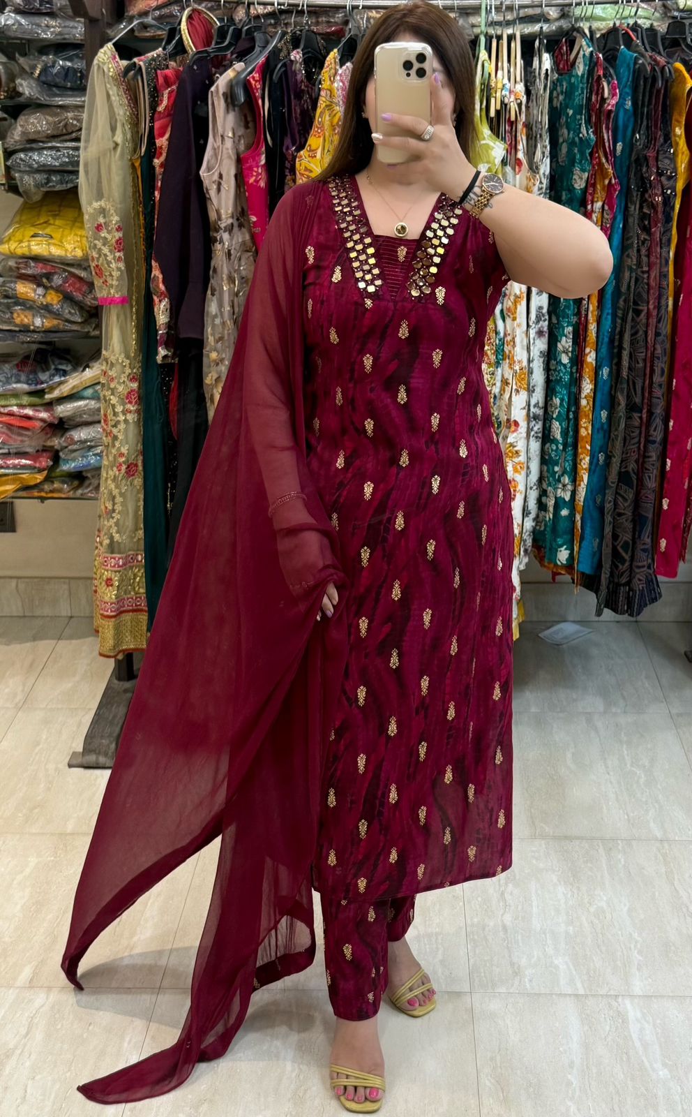 SDC-4820. Rayon 3 Piece Kurti Set