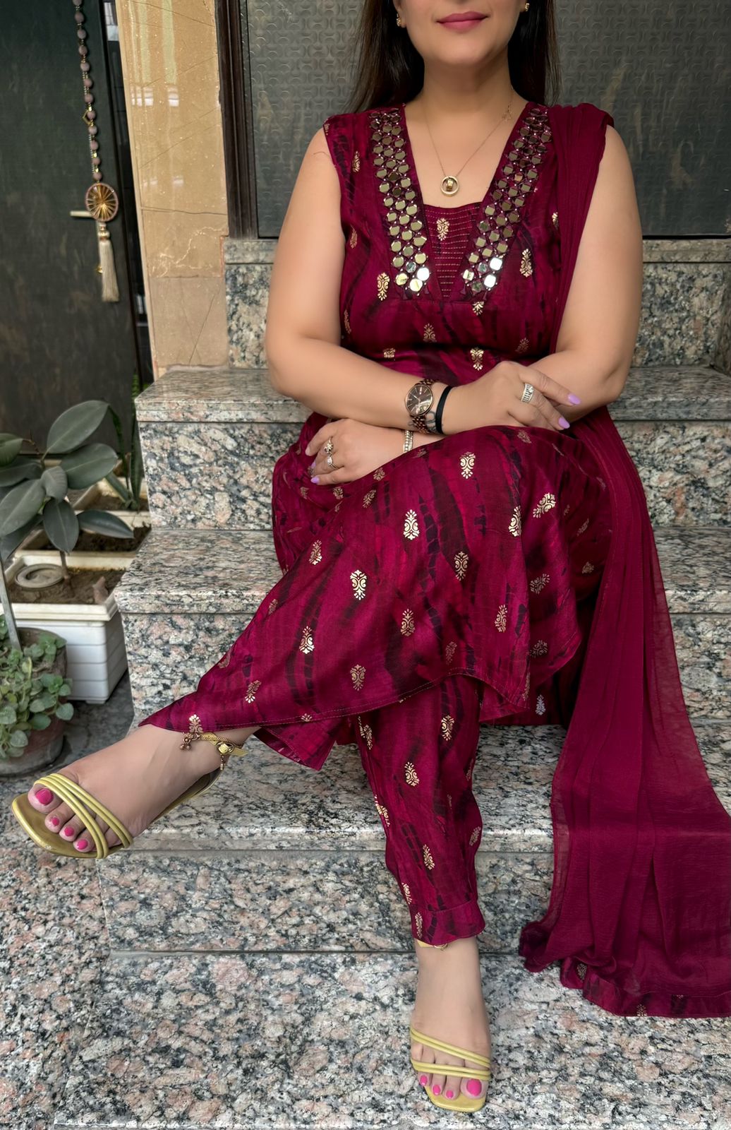 SDC-4820. Rayon 3 Piece Kurti Set