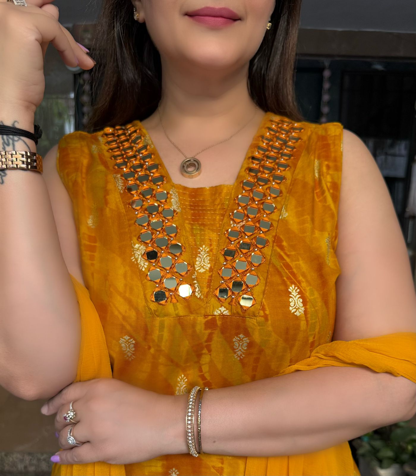 SDC-4822. Rayon 3 Piece Kurti Set